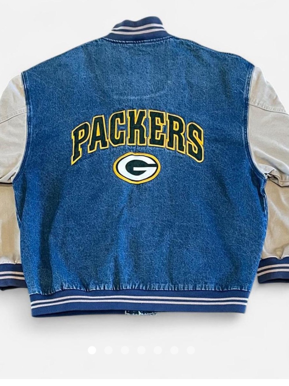 Vintage Lee Packers jacket 90's Green Bay Packers denim jean bomber jacket